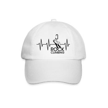 rock climbing puls Herzschlag Symbol klettern icon - Baseballkappe - Weiß/Weiß - Vorne