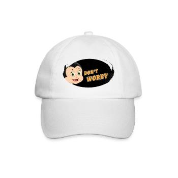 Dont worry be happy with Comic - Baseballkappe - Weiß/Weiß - Vorne
