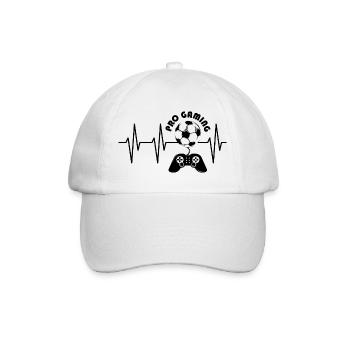 pro gaming heartbeat pulse soccer gamer icon - Baseball Cap - white/white - Front
