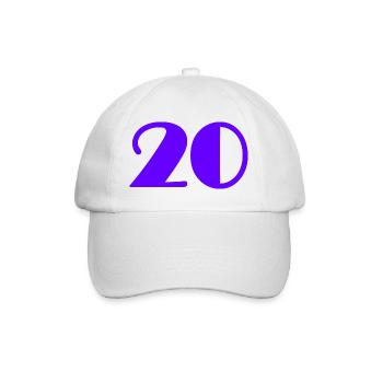20. 20 ANS. 20e ANNIVERSAIRE. ANNIVERSAIRE 20 ANS. - Casquette classique - blanc/blanc - Devant