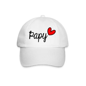 PAPY. FÊTE DES PÈRES. BONNE FÊTE PAPY. JE T'AIME. - Casquette classique - blanc/blanc - Devant