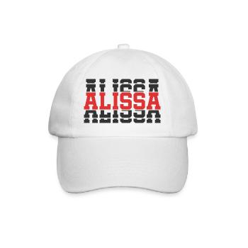 t-shirt Alissa t-shirt idée cadeau texte empilé - Casquette classique - blanc/blanc - Devant