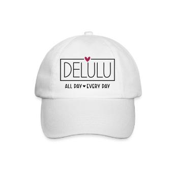 Delulu all day every day - Baseballkappe - Weiß/Weiß - Vorne