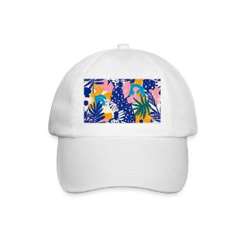 Motif abstrait tropical - Casquette classique - blanc/blanc - Devant