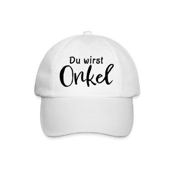 Du wirst Onkel - Baseballkappe - Weiß/Weiß - Vorne