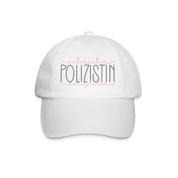 Polizistin Geschenk Polizei Beamtin Beruf - Baseballkappe - Weiß/Weiß - Vorne