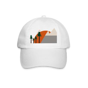 Silhouette Tannen & Berge - Baseballkappe - Weiß/Weiß - Vorne