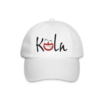 Cologne Smile: Köln Comic Gesicht - Baseballkappe - Weiß/Weiß - Vorne