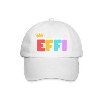 Effi! Personalisierbar - Baseballkappe - Weiß/Weiß - Vorne