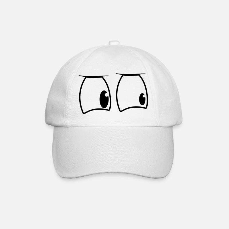 cartoon eye1 - Baseballkappe - Weiß/Weiß