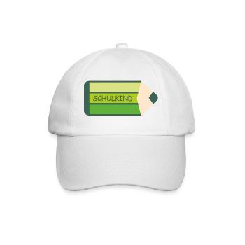 School Child - Green Pen - Motif for School Beginners - Baseball Cap - white/white - Front