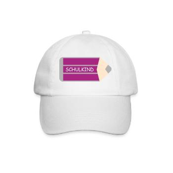 Écolier - Stylo Violet Gris - Personnalisable - Casquette classique - blanc/blanc - Devant