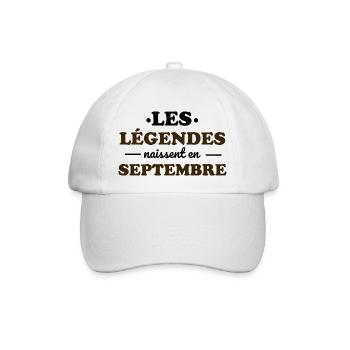 The Legends are born in September - Baseball Cap - white/white - Front