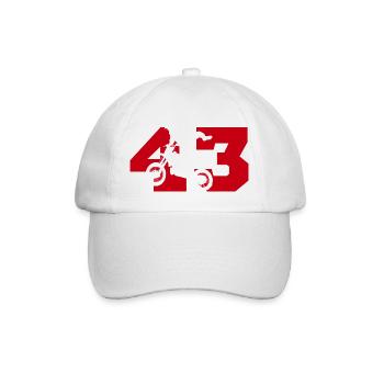 Moto 43 Biker - Baseballkappe - Weiß/Weiß - Vorne