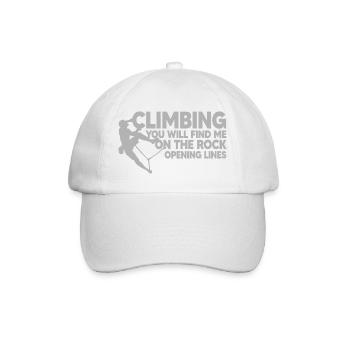 CLIMBING, ROCK CLIMBING, opening lines - Baseball Cap - white/white - Front