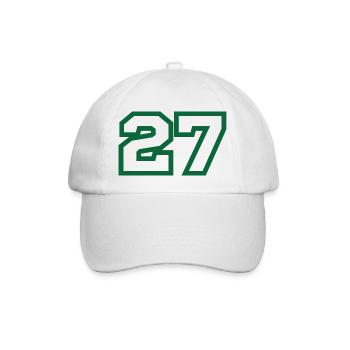 Nummer 27 grüner Sport - Baseballkappe - Weiß/Weiß - Vorne