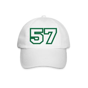 Number 57 green sport - Baseball Cap - white/white - Front