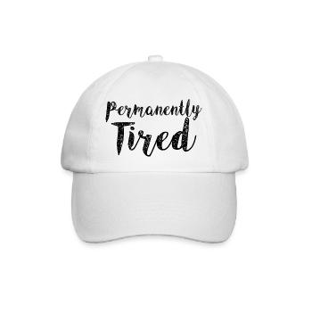 Permanently Tired 3 - Baseball Cap - white/white - Front