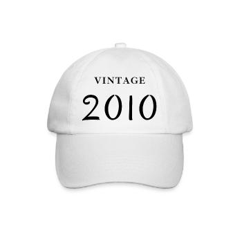 Jahrgang 2010 - Jubiläums-Geschenkidee - Baseballkappe - Weiß/Weiß - Vorne