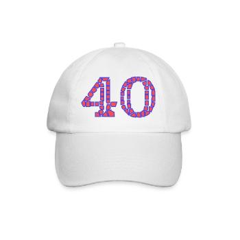 40. 40 ANS. 40e ANNIVERSAIRE. ANNIVERSAIRE 40 ANS. - Casquette classique - blanc/blanc - Devant