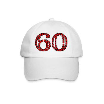 60. 60 ANS. 60e ANNIVERSAIRE. ANNIVERSAIRE 60 ANS. - Casquette classique - blanc/blanc - Devant