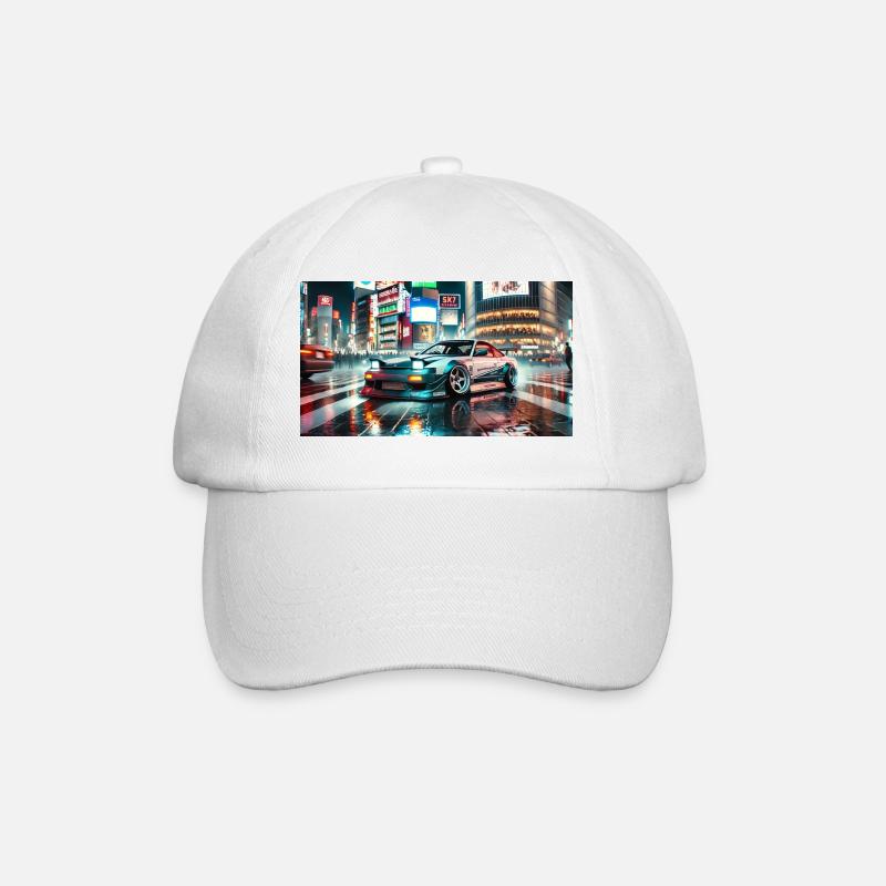 Driftauto - Baseballkappe - Weiß/Weiß