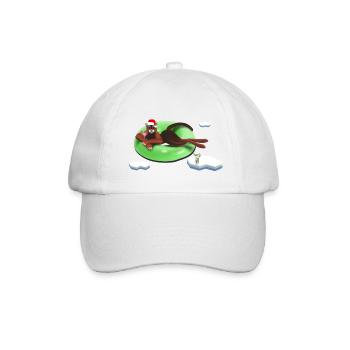 Chat sur une roue - Casquette classique - blanc/blanc - Devant