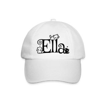 Ella surname First name Kitten name - Baseball Cap - white/white - Front