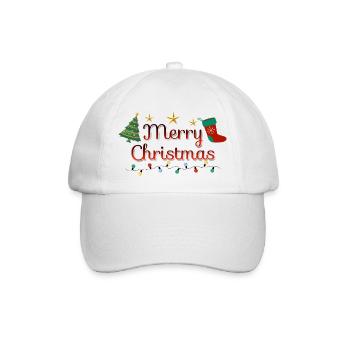 Merry Christmas tree - Baseball Cap - white/white - Front