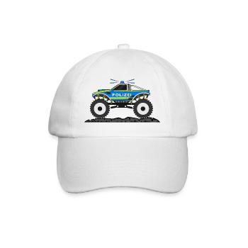 Monster Truck Police Bleu Jaune - Casquette classique - blanc/blanc - Devant