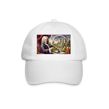 Johann Sebastian Bach: Portrait in many painting styles - Baseball Cap - white/white - Front