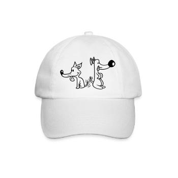 2 chiens gros nez excité mouvement - Casquette classique - blanc/blanc - Devant