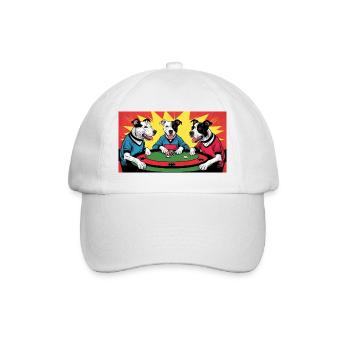 Funny Dogs "Poker" - Baseball Cap - white/white - Front