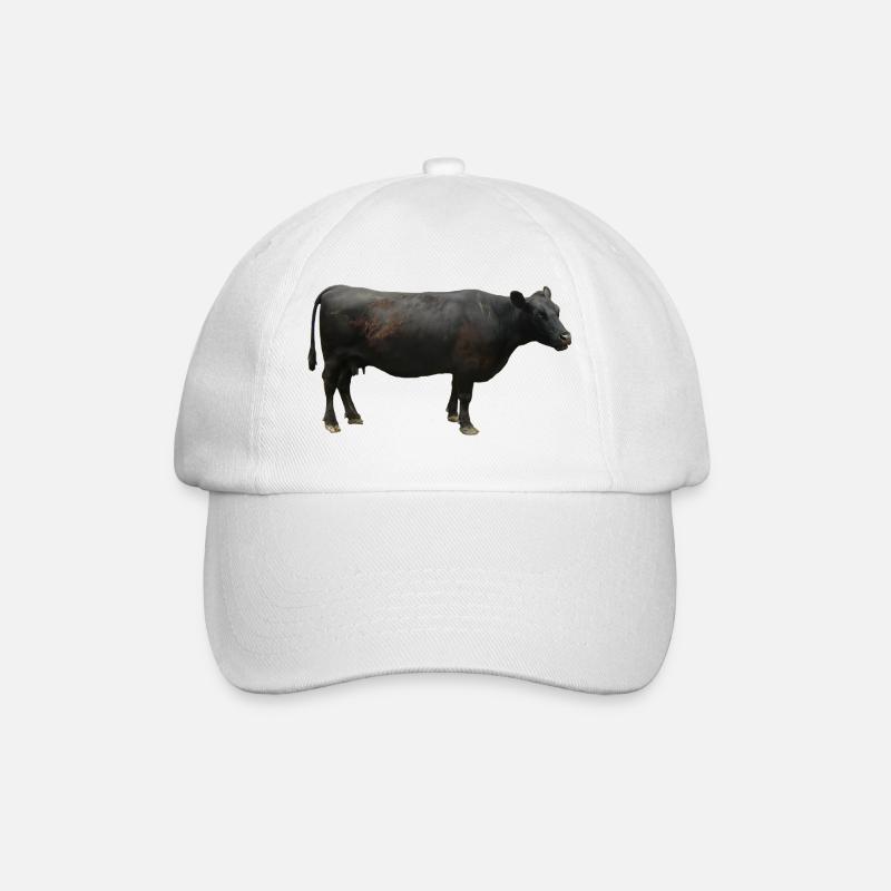 Rind schwarz - Baseballkappe - Weiß/Weiß