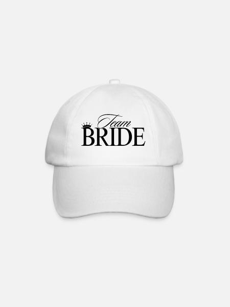 Team Bride! Personalisierbar - Baseballkappe - Weiß/Weiß