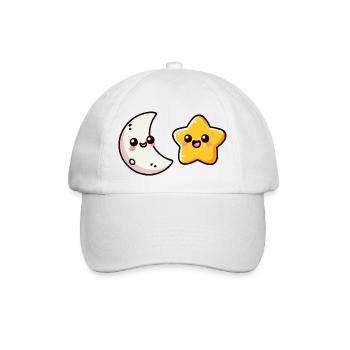stern mond - Baseballkappe - Weiß/Weiß - Vorne