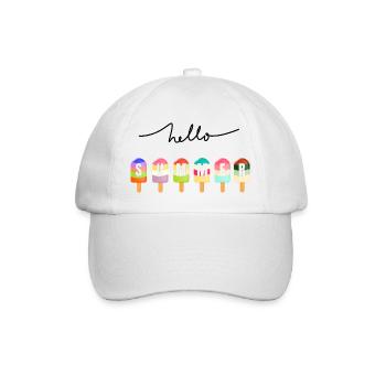 Hello Summer - Baseball Cap - white/white - Front