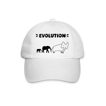 Die Evolution der Elefanten – Lustige Stadien der Evolution. - Baseballkappe - Weiß/Weiß - Vorne