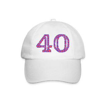 40. 40 JAHRE. 40-JÄHRIGES JUBILÄUM. 40-JÄHRIGES JUBILÄUM. - Baseballkappe - Weiß/Weiß - Vorne