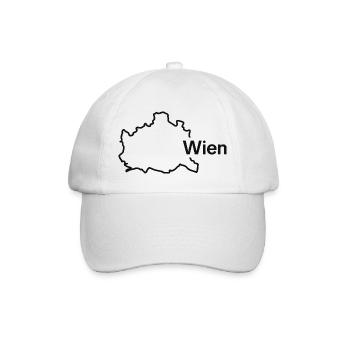Österreich Karte Wien Silhouette - Baseballkappe - Weiß/Weiß - Vorne