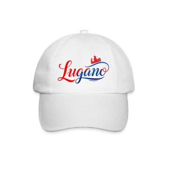 Lugano lettering - Baseball Cap - white/white - Front
