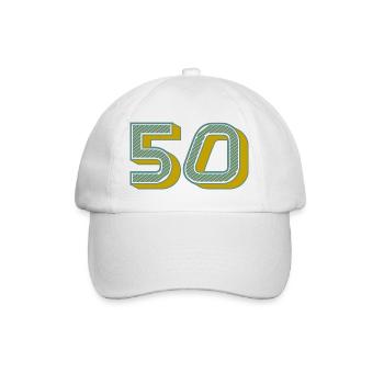 Nummer 50 des modernen Horoskops - Baseballkappe - Weiß/Weiß - Vorne
