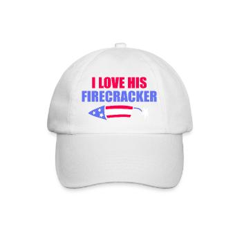I love his fireworks pair, 4th of July - Baseball Cap - white/white - Front