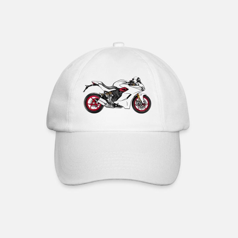 motorcycle - Baseball Cap - white/white