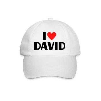 I love David Red Heart Love Fan Gift - Baseball Cap - white/white - Front