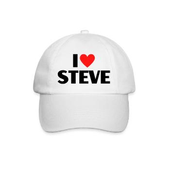 J'aime Steve Red Heart Love Fan Gift - Casquette classique - blanc/blanc - Devant