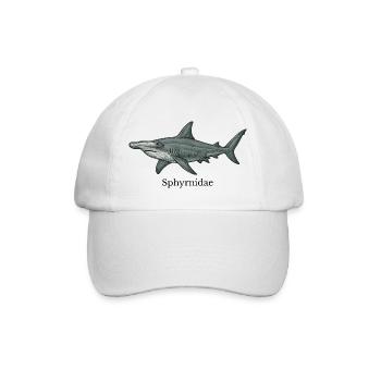 Sphyrnidae Hammerhead Shark Design - Baseball Cap - white/white - Front