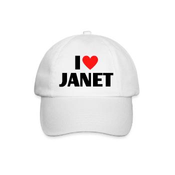 J'aime Janet Red Heart Love Fan Gift - Casquette classique - blanc/blanc - Devant