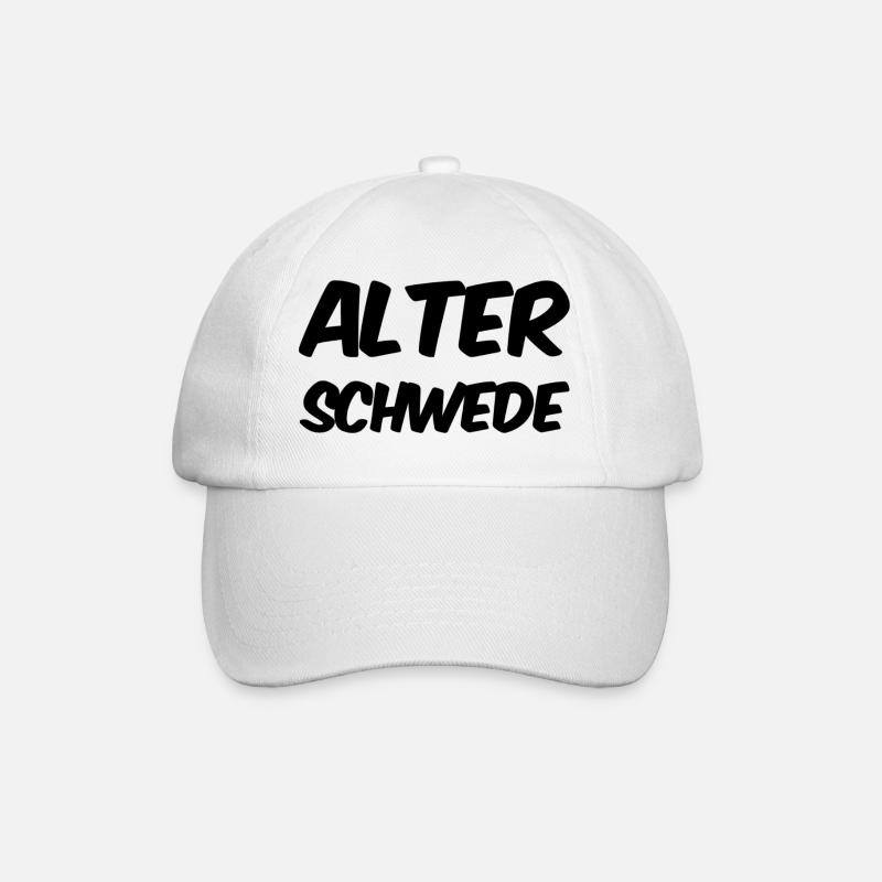 Old Swede - Lustiger Spruch - Funny - Baseball Cap - white/white