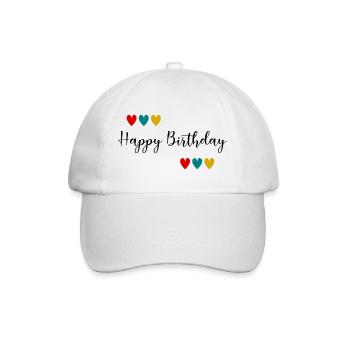 JAHRESTAG. ALLES GUTE ZUM GEBURTSTAG. ALLES GUTE ZUM GEBURTSTAG. - Baseballkappe - Weiß/Weiß - Vorne